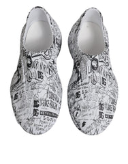 Dolce & Gabbana White Black Graffiti Daymaster Sneakers Shoes -   -  Dolce & Gabbana.