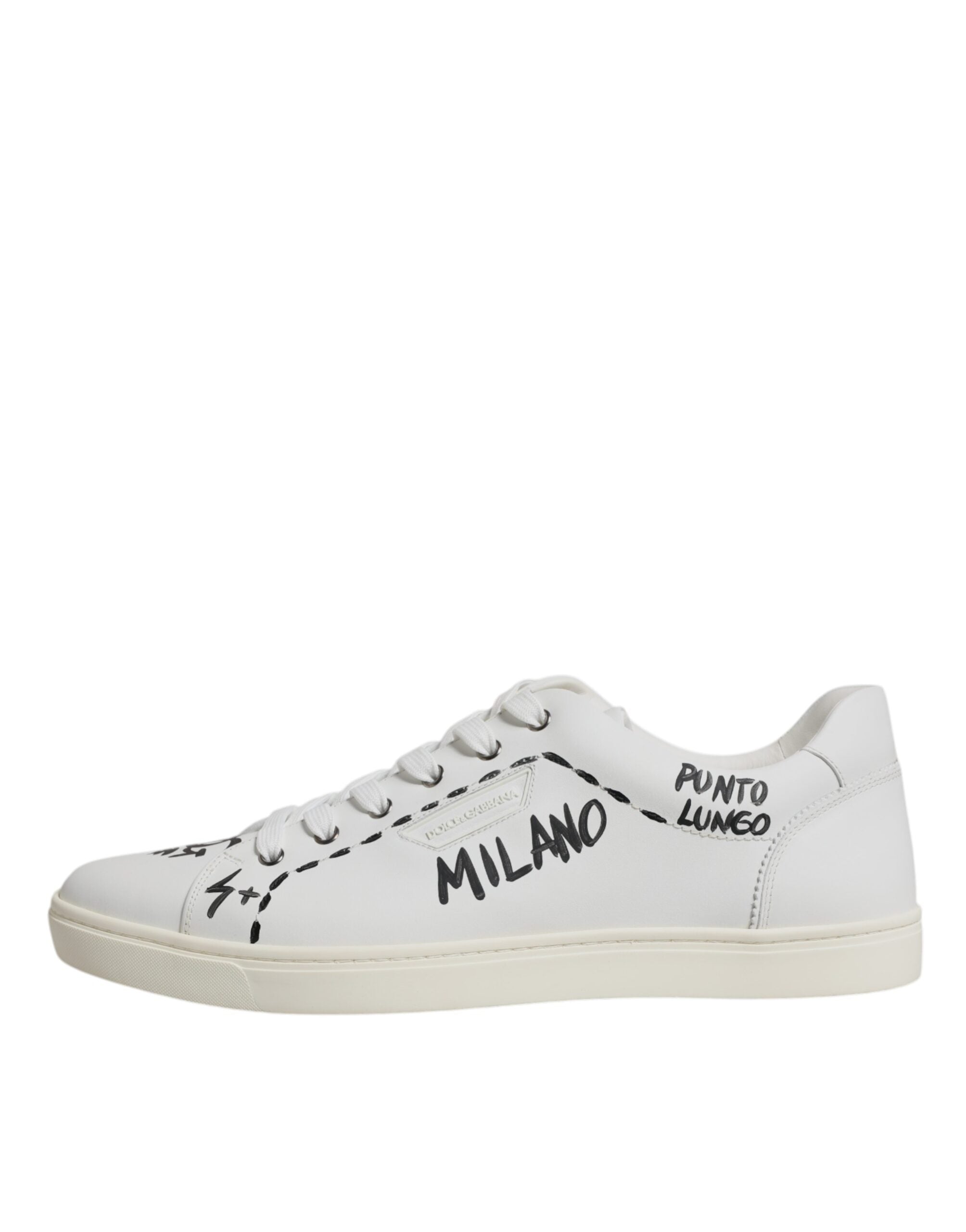 Dolce & Gabbana White Leather Milano Low Top Sneakers Shoes -   -  Dolce & Gabbana. Dolce & Gabbana White Leather Milano Low Top Sneakers Shoes -   -  Dolce & Gabbana.