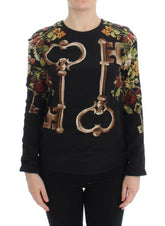 Dolce & Gabbana Black Key Floral Print Silk Blouse Top -   -  Dolce & Gabbana.