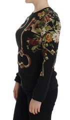 Dolce & Gabbana Black Key Floral Print Silk Blouse Top -   -  Dolce & Gabbana.