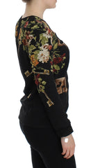 Dolce & Gabbana Black Key Floral Print Silk Blouse Top -   -  Dolce & Gabbana.