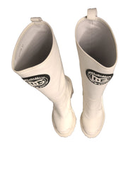 Dolce & Gabbana White DG Logo Hi Trekking Plateau Biker Boots Shoes -   -  Dolce & Gabbana.