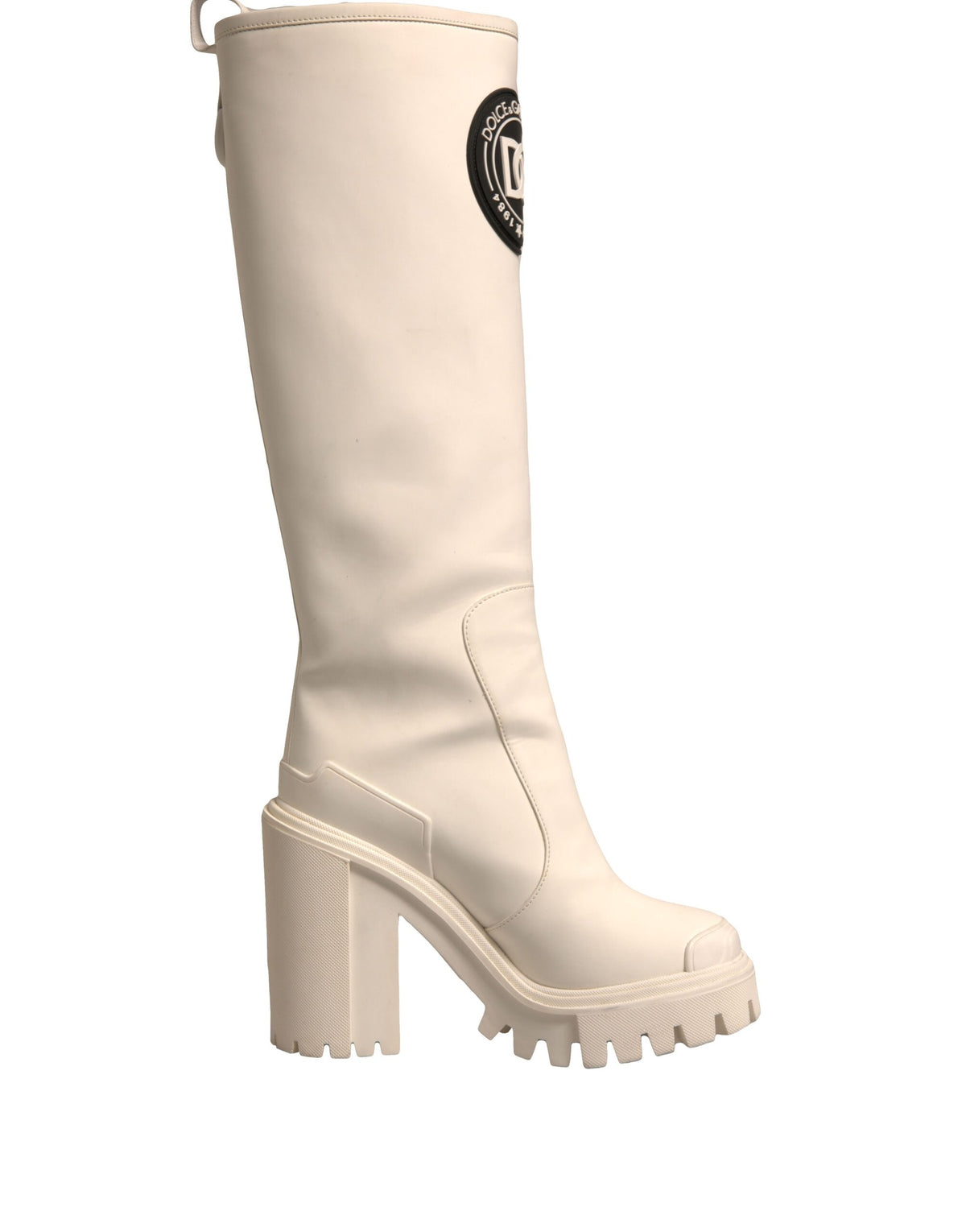 Dolce & Gabbana White DG Logo Hi Trekking Plateau Biker Boots Shoes -   -  Dolce & Gabbana.
