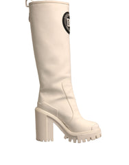 Dolce & Gabbana White DG Logo Hi Trekking Plateau Biker Boots Shoes -   -  Dolce & Gabbana.