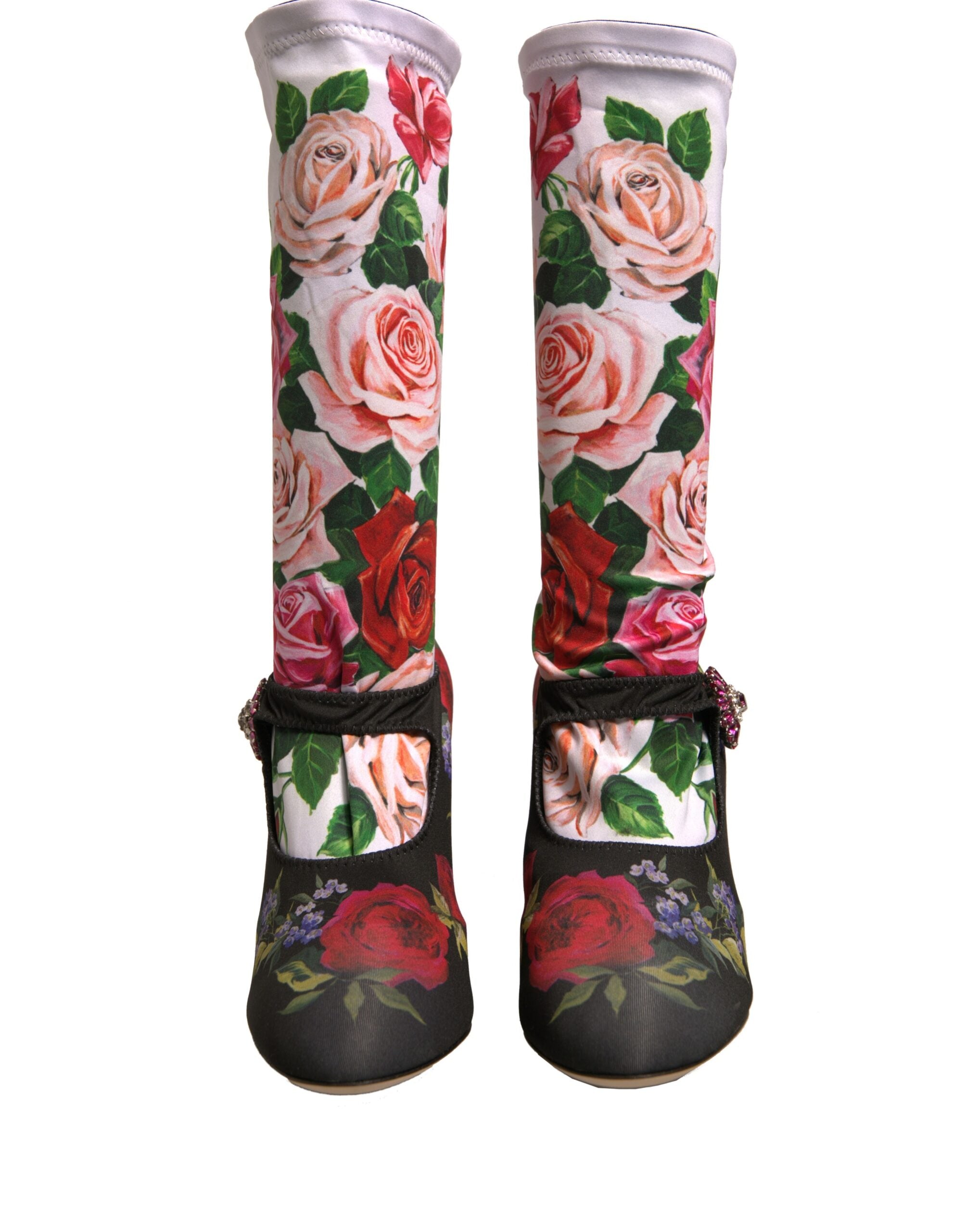 Dolce & Gabbana Black Floral Socks Crystal Boots Jersey Shoes -   -  Dolce & Gabbana. Dolce & Gabbana Black Floral Socks Crystal Boots Jersey Shoes -   -  Dolce & Gabbana.