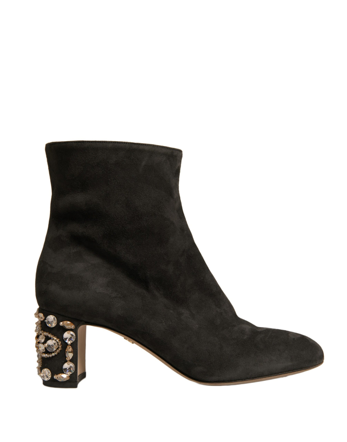 Dolce & Gabbana Black Embellished Heel Ankle Boots Shoes -   -  Dolce & Gabbana.