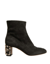 Dolce & Gabbana Black Embellished Heel Ankle Boots Shoes -   -  Dolce & Gabbana.