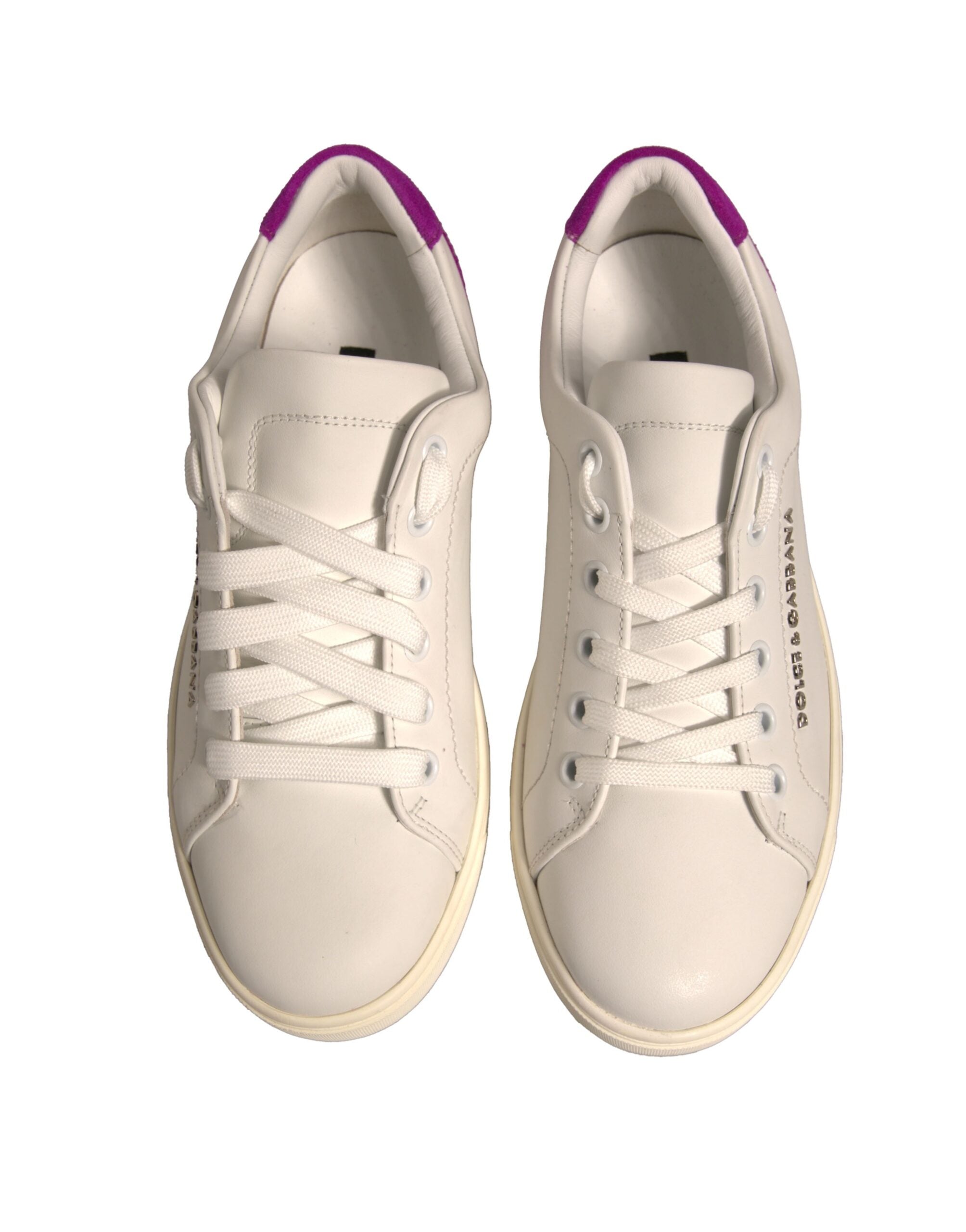 Dolce & Gabbana White Suede Leather Low Top Sneakers Shoes Dolce & Gabbana White Suede Leather Low Top Sneakers Shoes