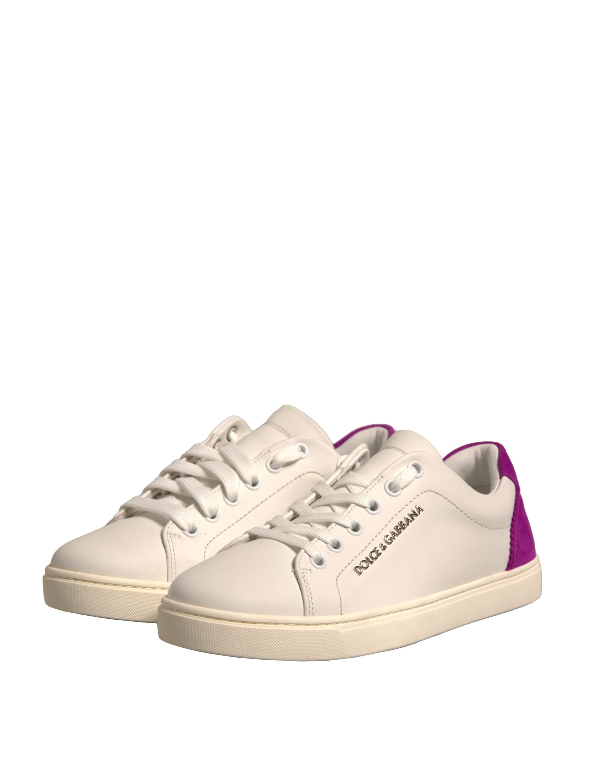 Dolce & Gabbana White Suede Leather Low Top Sneakers Shoes Dolce & Gabbana White Suede Leather Low Top Sneakers Shoes