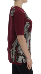Dolce & Gabbana Red Knight Print Silk Blouse T-shirt -   -  Dolce & Gabbana.