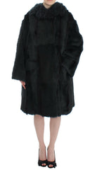 Dolce & Gabbana Black Goat Fur Shearling Long Jacket Coat -   -  Dolce & Gabbana.
