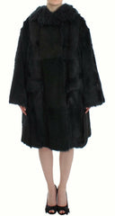Dolce & Gabbana Black Goat Fur Shearling Long Jacket Coat -   -  Dolce & Gabbana.