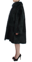 Dolce & Gabbana Black Goat Fur Shearling Long Jacket Coat -   -  Dolce & Gabbana.