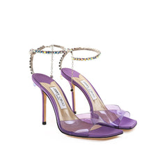 Jimmy Choo Purple Satin Sandal -   -  Jimmy Choo.