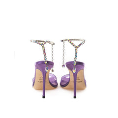 Jimmy Choo Purple Satin Sandal -   -  Jimmy Choo.