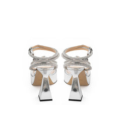 MACH & MACH Elegant Silver Leather Platforms -   -  MACH & MACH.