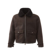 Lardini Elegant Montone Leather Brown Jacket -   -  Lardini.