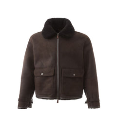Lardini Elegant Montone Leather Brown Jacket -   -  Lardini.