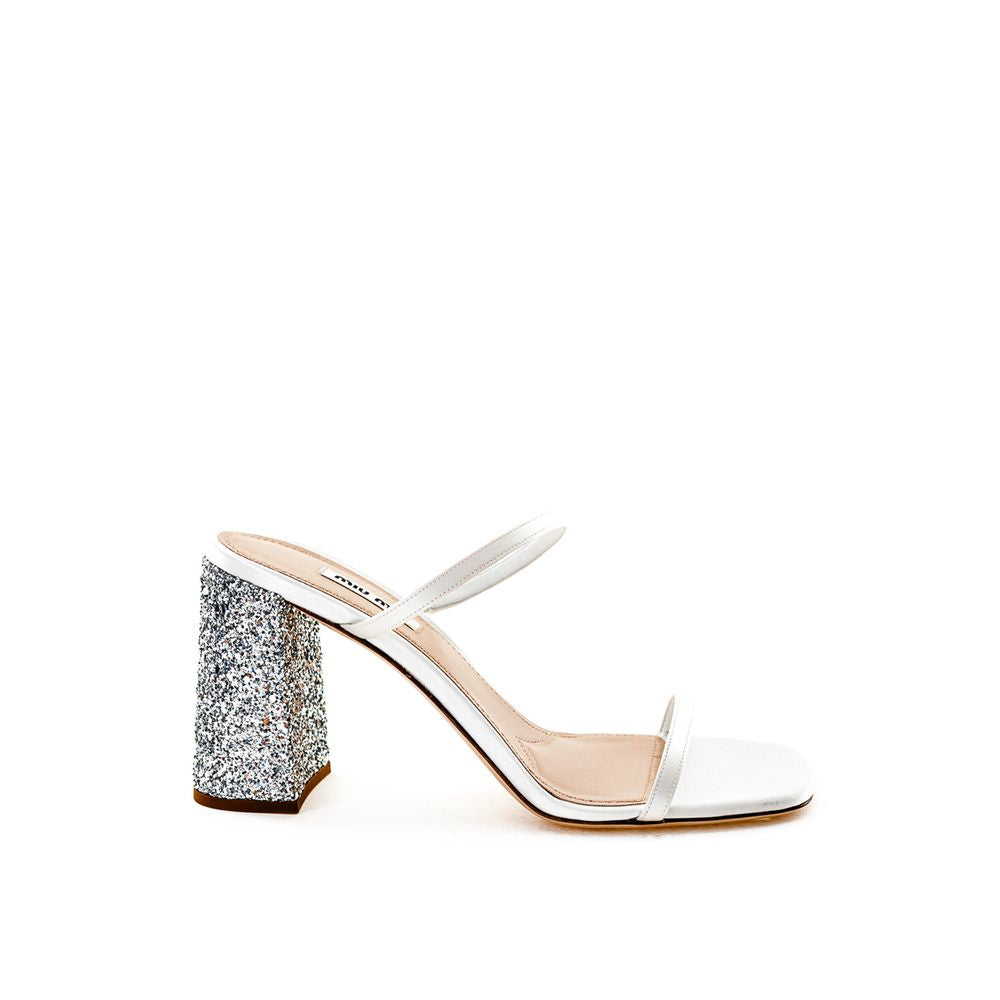 Miu Miu White Silk Sandal -   -  Miu Miu.
