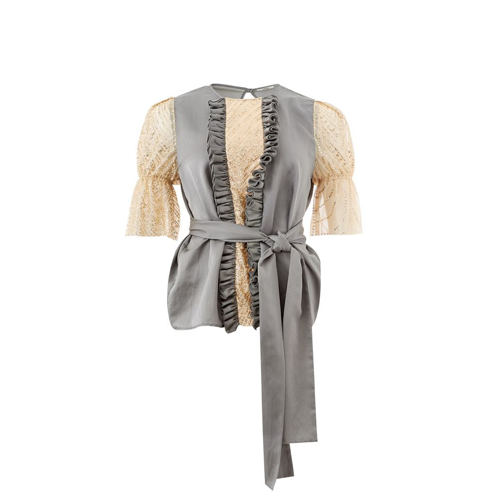 Lardini Elegant Multicolor Silk-Linen Top -   -  Lardini.