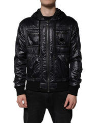 Dolce & Gabbana Black Nylon Hooded Full Zip Blouson Jacket -   -  Dolce & Gabbana.