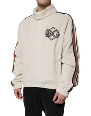 Dolce & Gabbana Beige Logo Applique Cotton Corduroy Full Zip Jacket -   -  Dolce & Gabbana.