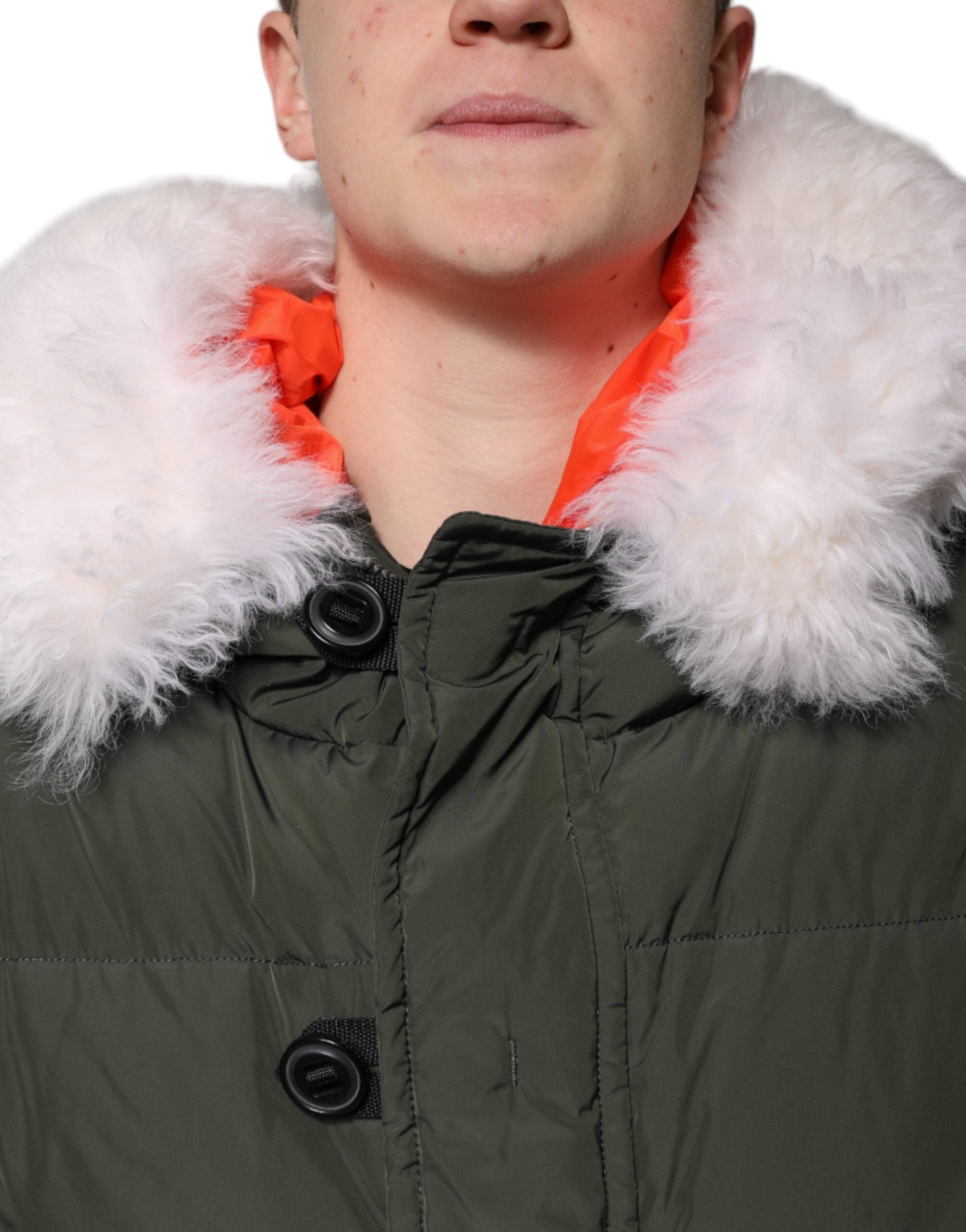 DsquaredΒ² Green Hooded Long Sleeves Fur Shearling Jacket -   -  DsquaredΒ². DsquaredΒ² Green Hooded Long Sleeves Fur Shearling Jacket -   -  DsquaredΒ².