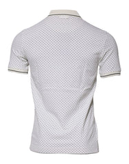 Dolce & Gabbana White Polka Dot Cotton Collared Polo T-shirt -   -  Dolce & Gabbana.