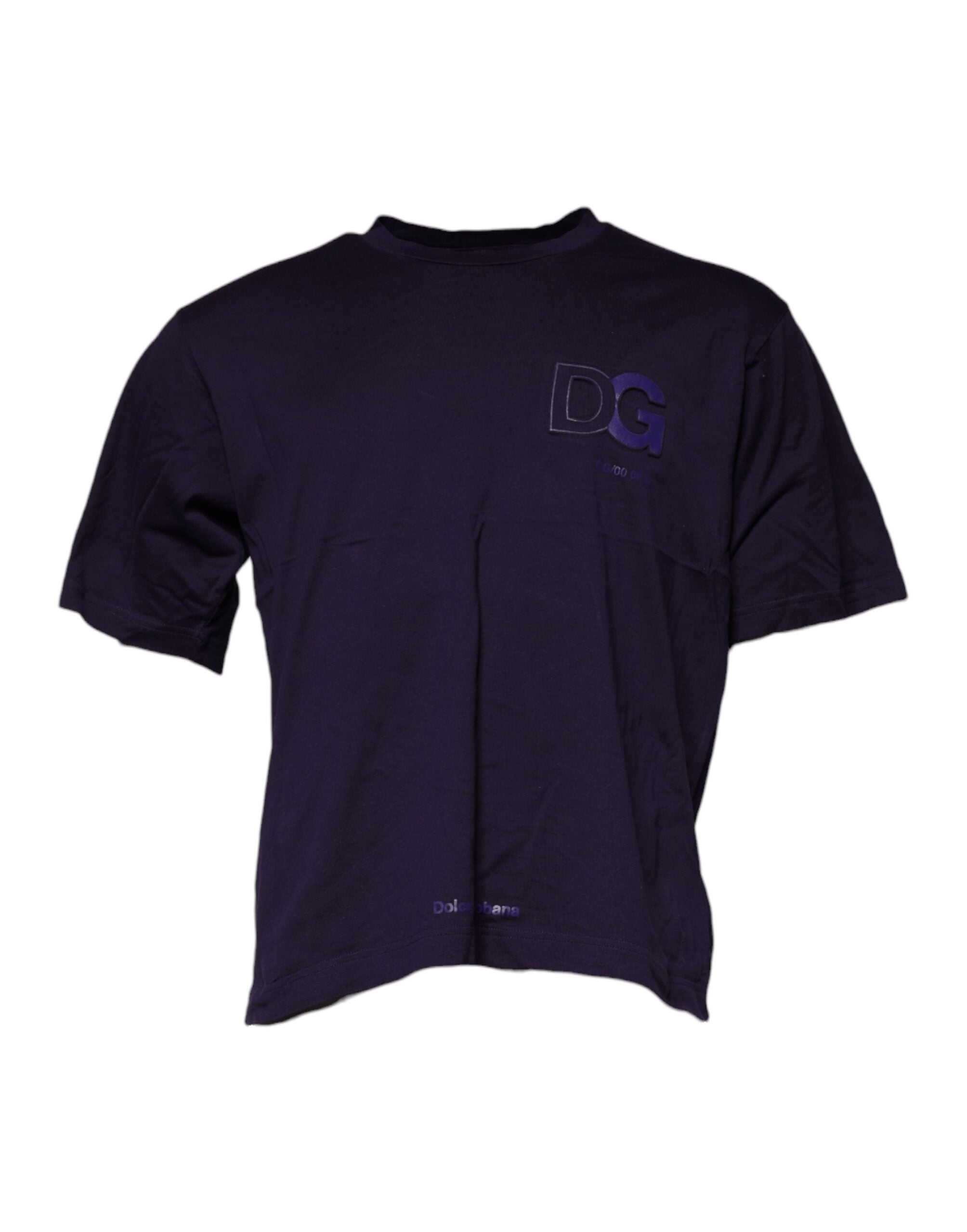 Dolce & Gabbana Purple DG Logo Cotton Crew Neck T-shirt -   -  Dolce & Gabbana.