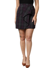 BENCIVENGA Multicolor Checkered Ruffle High Waist Mini Skirt - - BENCIVENGA.