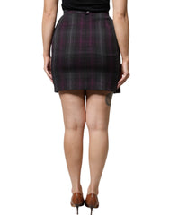 BENCIVENGA Multicolor Checkered Ruffle High Waist Mini Skirt - - BENCIVENGA.