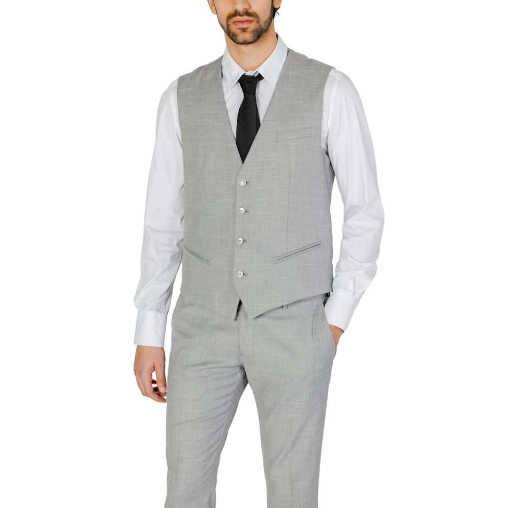 Antony Morato Gray Polyester Waistcoat -  Vests for Men Suits -  Antony Morato.