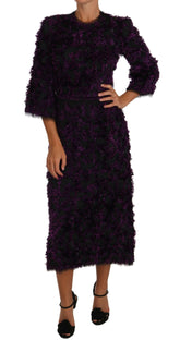 Dolce & Gabbana Purple Fringe Midi Sheath Dress -   -  Dolce & Gabbana.