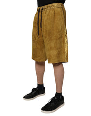 Dolce & Gabbana Brown Lambskin Suede Men Bermuda Shorts -   -  Dolce & Gabbana.