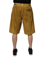 Dolce & Gabbana Brown Lambskin Suede Men Bermuda Shorts -   -  Dolce & Gabbana.