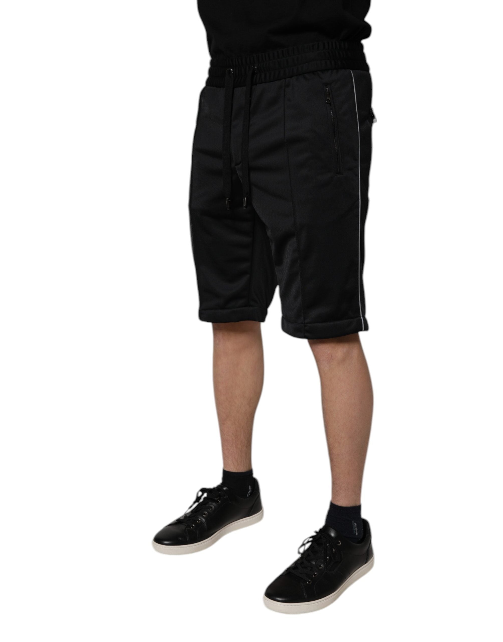 Dolce & Gabbana Black Polyester Mid Waist Men Bermuda Shorts -   -  Dolce & Gabbana. Dolce & Gabbana Black Polyester Mid Waist Men Bermuda Shorts -   -  Dolce & Gabbana.
