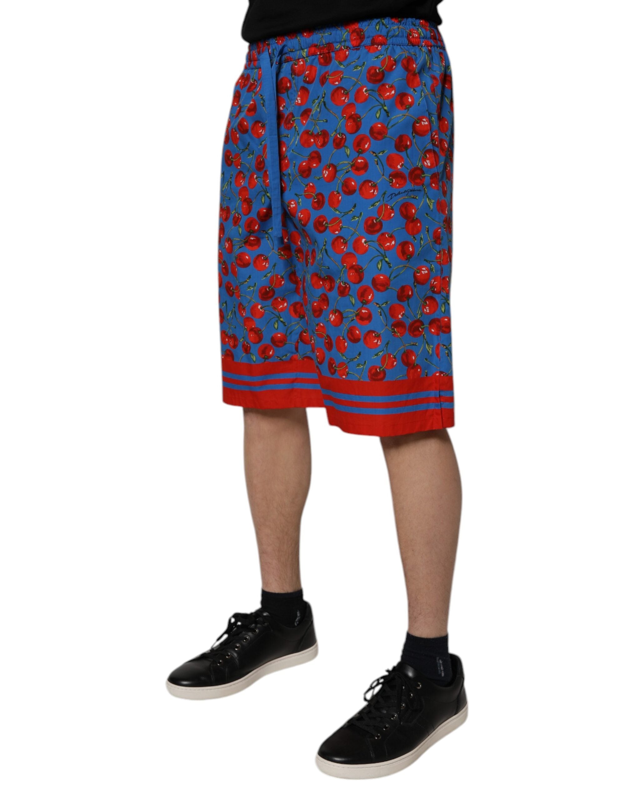 Dolce & Gabbana Blue Cherry Print Cotton Men Bermuda Shorts -   -  Dolce & Gabbana. Dolce & Gabbana Blue Cherry Print Cotton Men Bermuda Shorts -   -  Dolce & Gabbana.