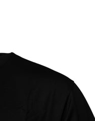 Dolce & Gabbana Black Logo Patch Cotton Crew Neck T-shirt - - Dolce & Gabbana.