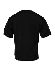 Dolce & Gabbana Black Logo Patch Cotton Crew Neck T-shirt - - Dolce & Gabbana.