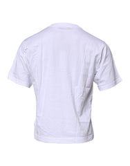 Dolce & Gabbana White Logo Patch Cotton Crew Neck T-shirt - - Dolce & Gabbana.