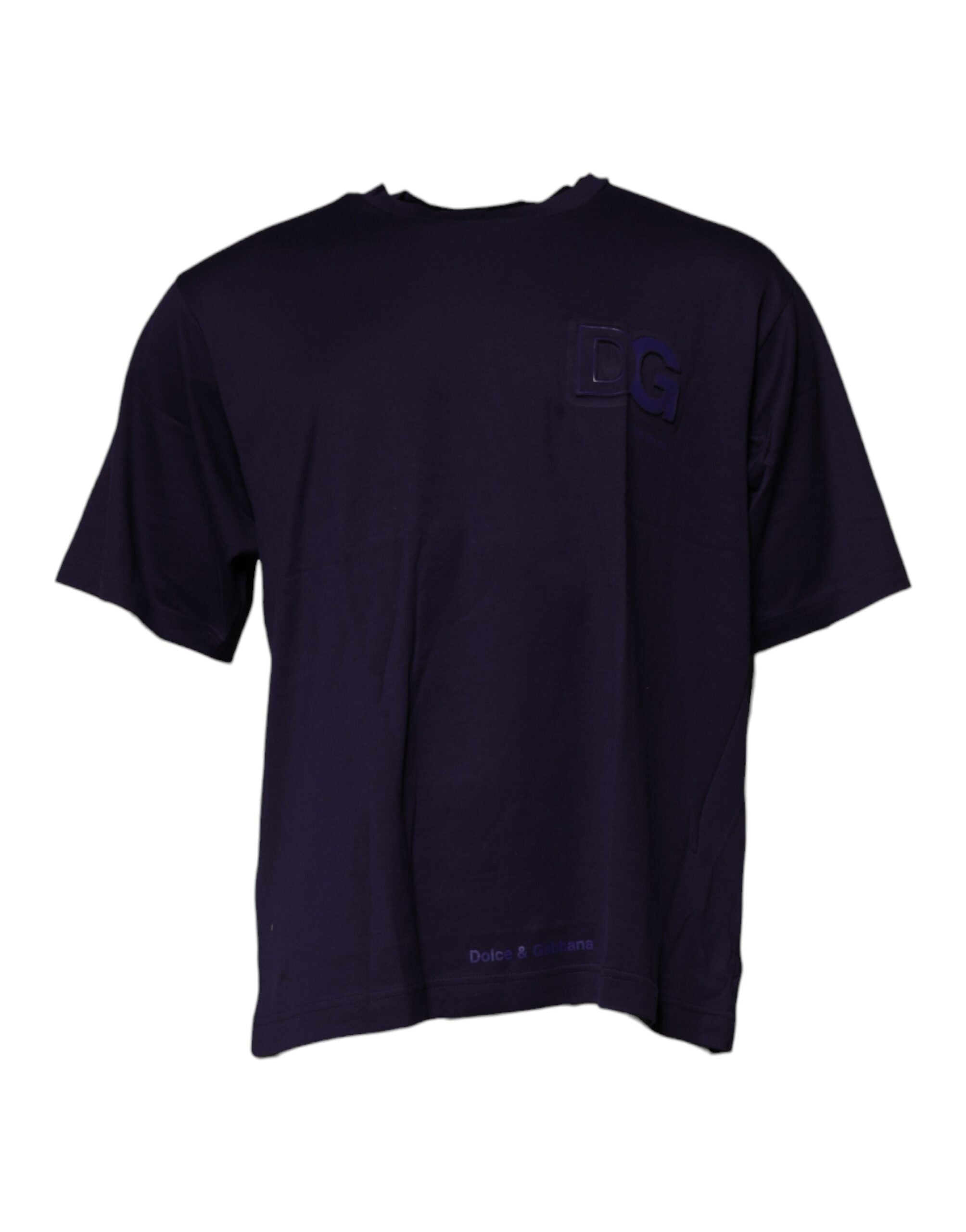 Dolce & Gabbana Navy Blue DG Logo Cotton Crew Neck T-shirt -   -  Dolce & Gabbana.