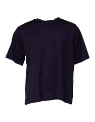 Dolce & Gabbana Navy Blue DG Logo Cotton Crew Neck T-shirt -   -  Dolce & Gabbana.