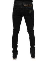Dolce & Gabbana Black Tattered Cotton Skinny Men Denim Jeans -   -  Dolce & Gabbana.