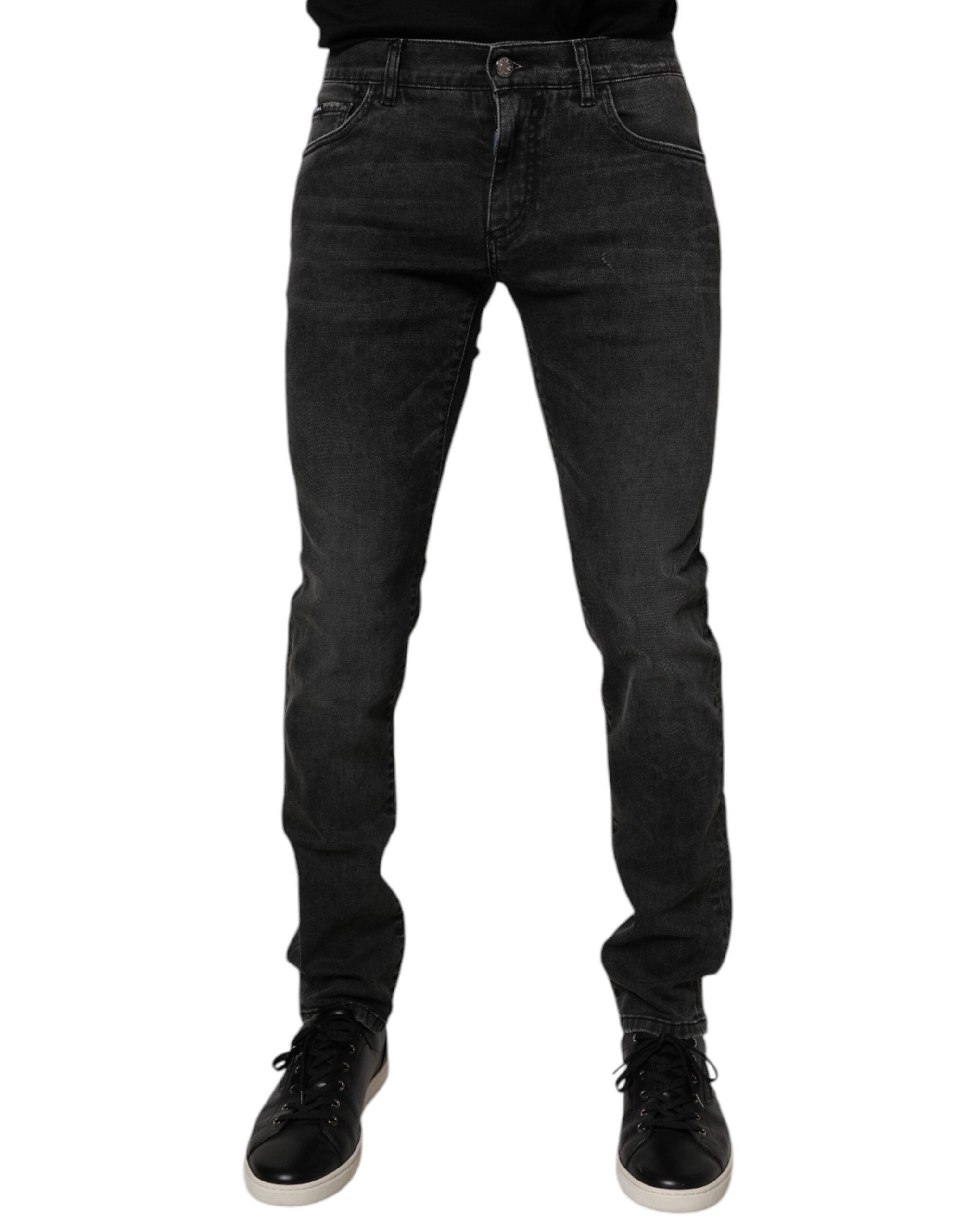 Dolce & Gabbana Black Cotton Stretch Skinny Men Denim Jeans -   -  Dolce & Gabbana.