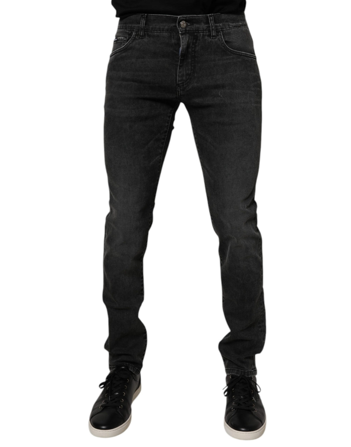 Dolce & Gabbana Black Cotton Stretch Skinny Men Denim Jeans -   -  Dolce & Gabbana.