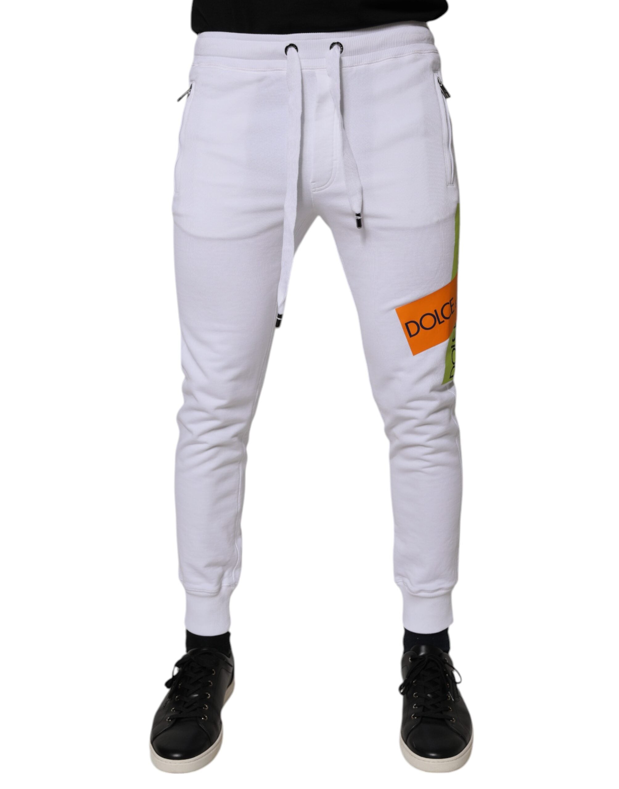 Dolce & Gabbana White Cotton Logo Jogger Pants -   -  Dolce & Gabbana.