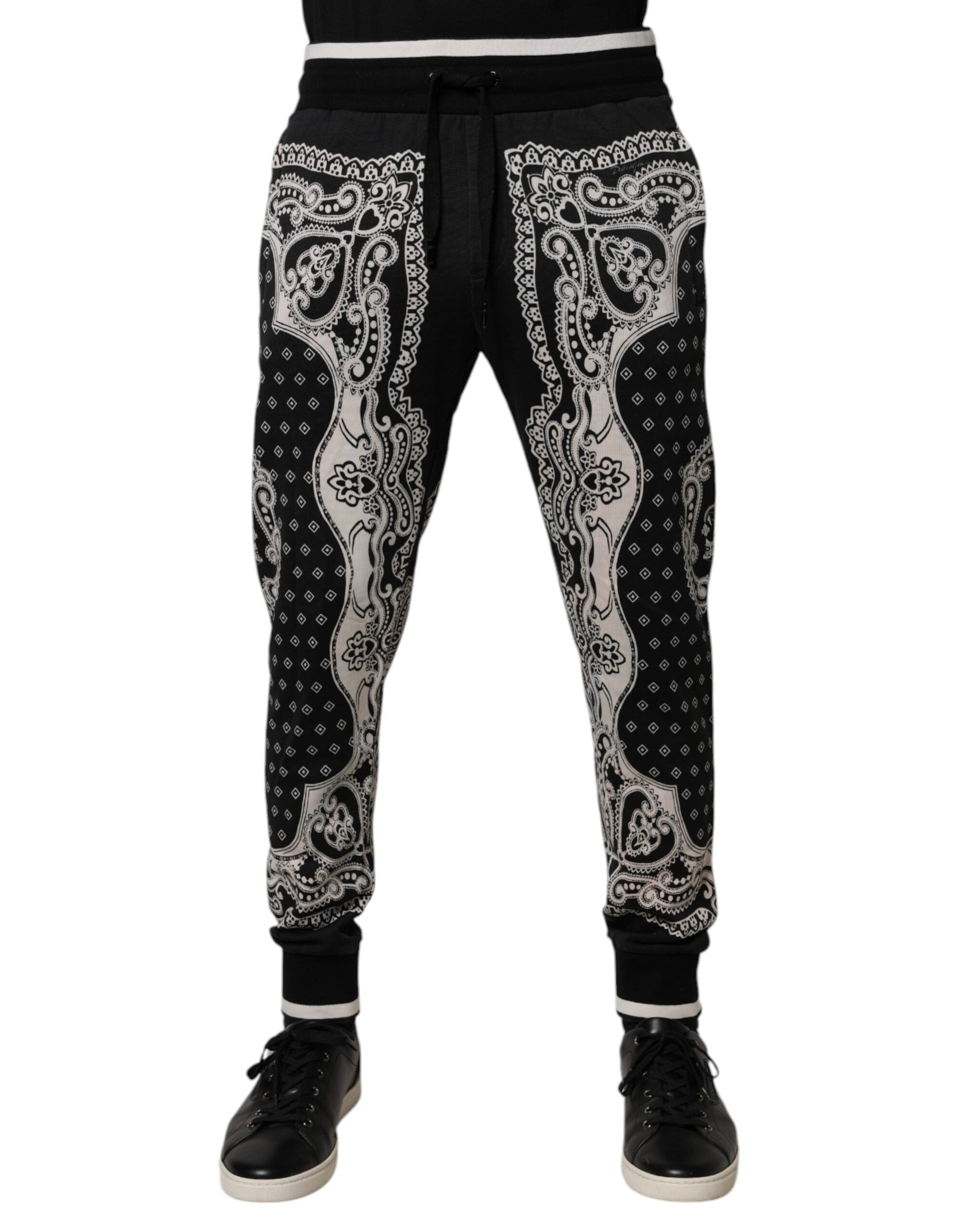 Dolce & Gabbana Black Bandana Cotton Jogger Pants -   -  Dolce & Gabbana.