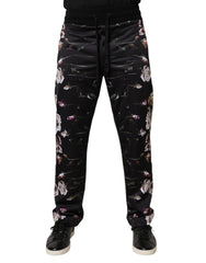 Dolce & Gabbana Black Floral Polyester Jogger Pants -   -  Dolce & Gabbana.