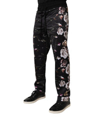 Dolce & Gabbana Black Floral Polyester Jogger Pants -   -  Dolce & Gabbana.