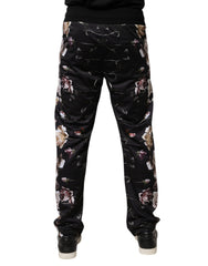 Dolce & Gabbana Black Floral Polyester Jogger Pants -   -  Dolce & Gabbana.